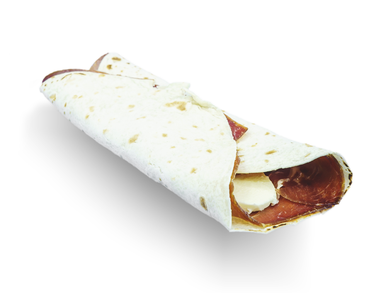 Piadina con crudo e mozzarella. Piadina con crudo e mozzarella.
